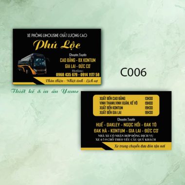 Mẫu card visit taxi C006