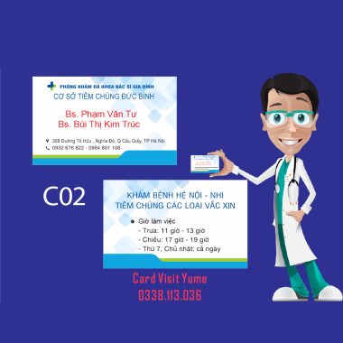 Mẫu card visit đẹp cho phòng khám C02