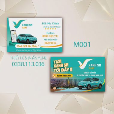 Mẫu card visit taxi xanh 001