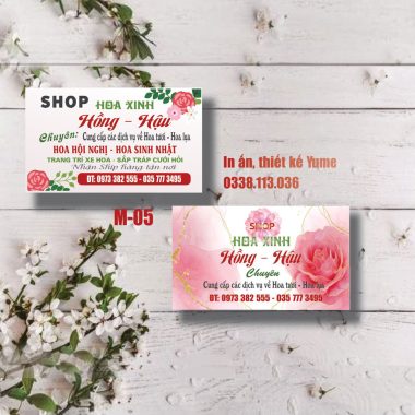Mẫu card visit đẹp cho tiệm hoa