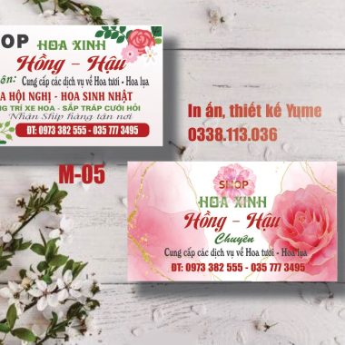 Card visit tiệm hoa