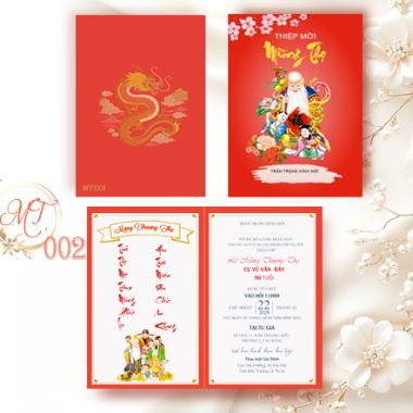 Thiệp mời Mừng thọ M002