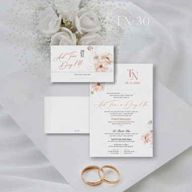 Thiệp cưới gập ngang Yume TN30