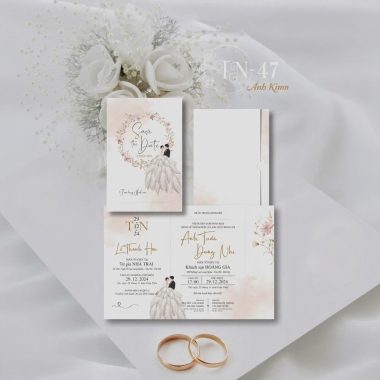 Thiệp cưới TN47 Ánh kim
