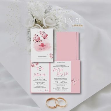 Thiệp cưới TN51 Ánh kim