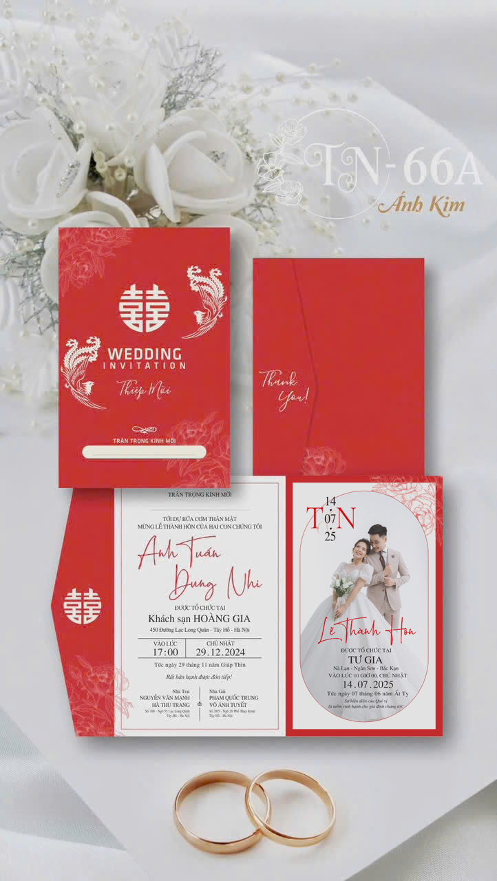 Thiệp cưới đỏ TN66 - Image 2