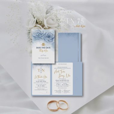 Thiệp cưới TN75 Ánh kim