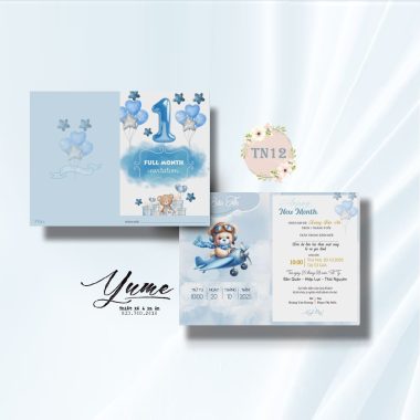 Thiệp mời đầy tháng TN12
