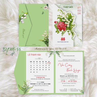 Thiệp cưới Hoa Linh Lan YM55