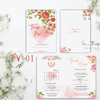 Thiệp mời cưới gập 2 TV01