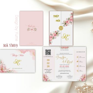 Thiệp mời cưới phong bì YM69