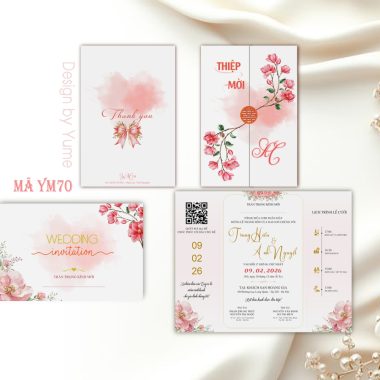 Thiệp mời cưới phong bì YM70