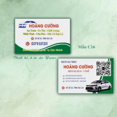 Mẫu card visit taxi C16
