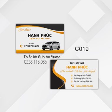 Mẫu card visit taxi C19