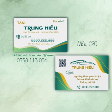Mẫu card visit taxi C20