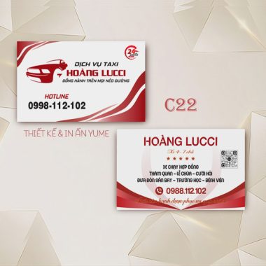 Mẫu card visit taxi C22