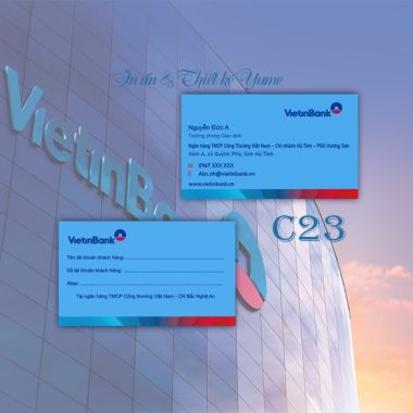 Mẫu card visit dành cho Ngân hàng Vietinbank C23