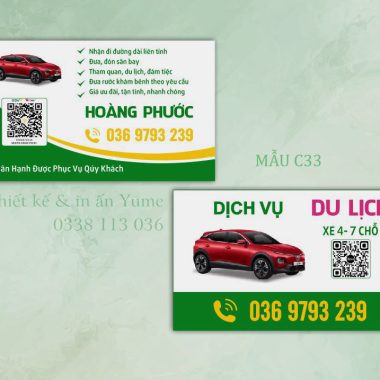Mẫu card visit taxi C33